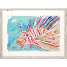 Paragon 15061 - Colorful Fish Framed Art, Turquoise, White Frame Color, 45"W 15061