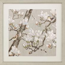 Paragon 15107 - Magnolia Bloom Framed Art, White, Gold Frame Color, 33"W 15107