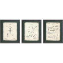 Paragon 15142 - Golf I Framed Art, Set of 3, Beige, Black Frame Color, 22"W 15142