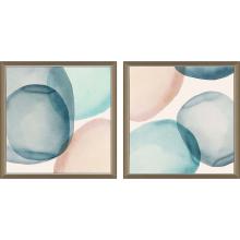 Paragon 15242 - Soft Rocks I Framed Art, Set of 2, Blue, Silver Frame Color, 22"W 15242