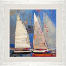 Paragon 15251 - Ghost Sailing Framed Art, Blue, White Frame Color, 43"W 15251