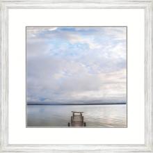 Paragon 1532 - Dock I Framed Art, Blue, White Frame Color, 35"W 1532