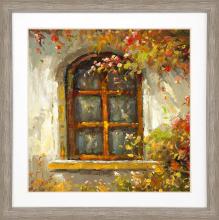 Paragon 15332 - Village Window I Framed Art, Rust, Silver Frame Color, 40"W 15332