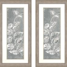 Paragon 15366 - Elegant Leaves Framed Art, Set of 2, Gray, Silver Frame Color, 23"W 15366