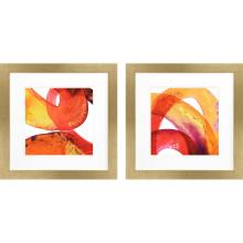 Paragon 15434 - Experiment Framed Art, Set of 2, Orange, Gold Frame Color, 24"W 15434