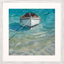 Paragon 15450 - Boat and Buoy Framed Art, Blue, White Frame Color, 41"W 15450