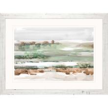 Paragon 15453 - Turquoise and Clay I Framed Art, Green, White Frame Color, 49"W 15453