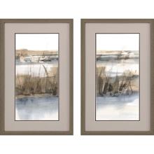 Paragon 15460 - Blue-Grey Marsh Framed Art, Set of 2, Blue, Brown Frame Color, 20"W 15460