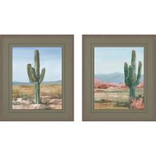 Paragon 15577 - Cactus Study Framed Art, Set of 2, Green, Brown Frame Color, 24"W 15577