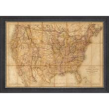 Paragon 15590 - United States Framed Art, Sepia, Brown Frame Color, 54"W 15590