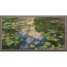 Paragon 15621 - La Bassin aux Nympheas Framed Art, Blue, Silver Frame Color, 51"W 15621