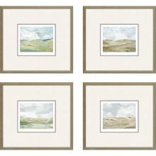 Paragon 15625 - Afternoon Framed Art, Set of 4, Green, Gold Frame Color, 15"W 15625