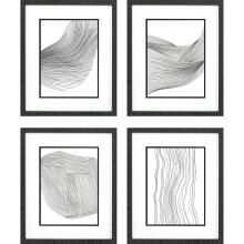 Paragon 15675 - Linear Acoustic Framed Art, Set of 4, Black, Black Frame Color, 20"W 15675