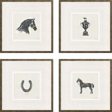 Paragon 15680 - Equestrian Framed Art, Set of 4, Black, Gold Frame Color, 20"W 15680