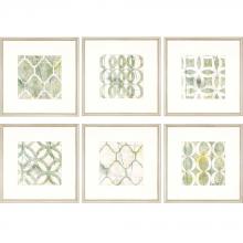 Paragon 1571 - Metric Link Framed Art, Set of 6, Green, Silver Frame Color, 22"W 1571