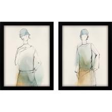 Paragon 15713 - Fashion Girl Framed Art, Set of 2, Beige, Black Frame Color, 21"W 15713