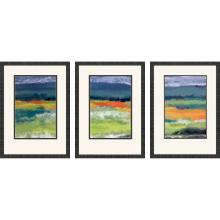 Paragon 15724 - Cloudy Day Framed Art, Set of 3, Blue, Black Frame Color, 20"W 15724