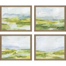 Paragon 15756 - Lowlands Framed Art, Set of 4, Green, Gold Frame Color, 21"W 15756