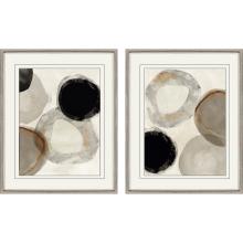 Paragon 15790 - Beige Rings Framed Art, Set of 2, Gray, Silver Frame Color, 26"W 15790