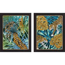 Paragon 15809 - Animal Dance Framed Art, Set of 2, Blue, Black Frame Color, 22"W 15809