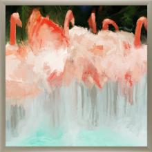 Paragon 15816 - Flamingo Dance Canvas, Orange, Silver Frame Color, 43"W 15816