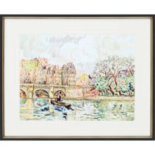 Paragon 1998 - Paris Le Place Dauphine Framed Art, Green, Black Frame Color, 34"W 1998