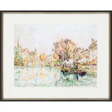 Paragon 1999 - The Pont Neuf Paris Framed Art, Green, Black Frame Color, 34"W 1999