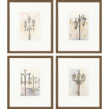 Paragon 22402 - Light Posts Framed Art, Set of 4, Gray, Gold Frame Color, 17"W 22402