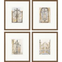 Paragon 22403 - Gates Framed Art, Set of 4, Gray, Gold Frame Color, 17"W 22403