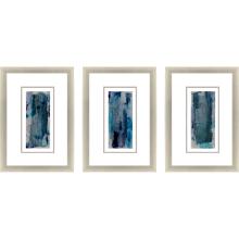 Paragon 22679 - Inner Glimpse I Framed Art, Set of 3, Blue, Silver Frame Color, 16"W 22679