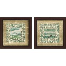 Paragon 22717 - Woodlands I Framed Art, Set of 2, Green, Brown Frame Color, 25"W 22717