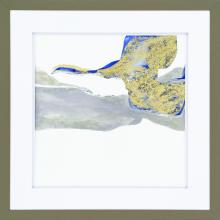 Paragon 2723 - Fluid Motion I Framed Art, Gold, Silver Leaf, Brown Frame Color, 34"W 2723