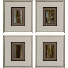 Paragon 2840 - Striation I Framed Art, Set of 4, Brown, Silver Frame Color, 20"W 2840