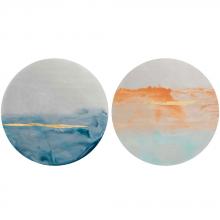 Paragon 2961 - Horizons I Wall Sculpture, Set of 2, Blue, Orange, 22"W 2961