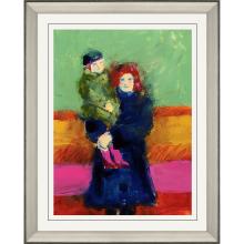 Paragon 31004 - Mother and Child Framed Art, Blue, Silver Frame Color, 34"W 31004