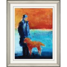 Paragon 31005 - Red Dog and Fedora Framed Art, Blue, Silver Frame Color, 34"W 31005