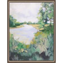 Paragon 31020 - Earth and Sky I Canvas, Green, Silver Frame Color, 41"W 31020