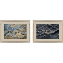 Paragon 31060 - Geometry Framed Art, Set of 2, Blue, Silver Frame Color, 32"W 31060