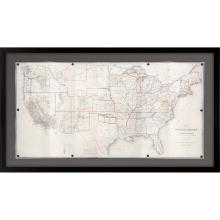 Paragon 31087 - United States Map Framed Art, Beige, Black Frame Color, 55"W 31087