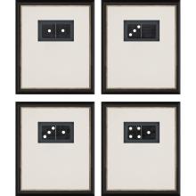 Paragon 31120 - Dominoes Framed Art, Set of 4, Black, Black Frame Color, 17"W 31120