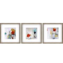 Paragon 6379 - Beyond I Framed Art, Set of 3, White, Silver Frame Color, 18"W 6379