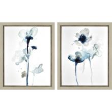 Paragon 7283 - Midnight Blossom I Framed Art, Set of 2, Blue, Silver Frame Color, 26"W 7283