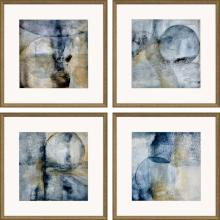 Paragon 7399 - Sphere Framed Art, Set of 4, Blue, Gold Frame Color, 21"W 7399