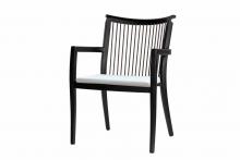 Ratana FN55012BRN-FO5115 - Copacabana Dining Arm Chair, Canvas, Brown Durastrap, Black Frame, 24"W FN55012B