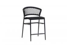 Ratana FN58840BLK - Ria Counter Chair, Black, Black Frame, 24.25"W FN58840BLK