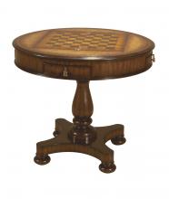 Maitland-Smith 8102-31 - Lowry Game Table, Aged Regency Mahogany, Florentine, 34"W 8102-31