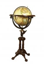 Maitland-Smith 8105-13 - Eagle World Globe, Aged Regency Mahogany, Pewter, 30"W 8105-13