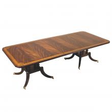 Maitland-Smith 8105-35 - Greek Key Dining Table, Mahogany , Brass Mounts, 111"W 8105-35