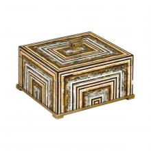 Maitland-Smith 8106-11 - Pinstripe Box, Antique Brass, 13"W 8106-11