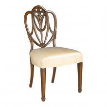 Maitland-Smith 8109-40 - Heart Side Chair, Mahogany, Oyster Silk Seat, 41"H 8109-40